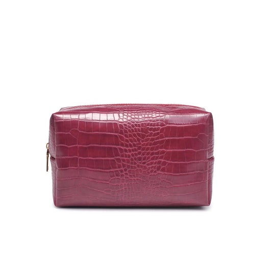 Luxury faux crocodile makeup bag personalized with name — Shelly's Threadzz Houston