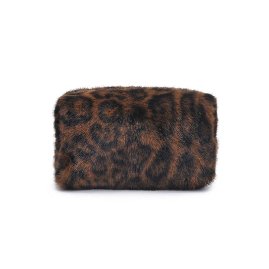 Leopard print makeup bag personalized with name in script font — Shelly's Threadzz Houston